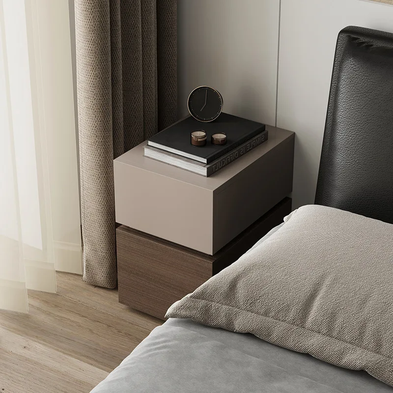 Bedside table Modern simple bedroom Bedside table Light luxury high-end feeling Extremely narrow clip