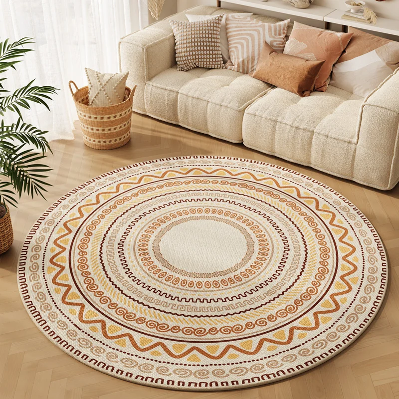 American Retro Living Room Coffee Table Carpet Bohemian Round Large Area Carpets Computer Chair Cushion 2023 New Anti Slip Rug