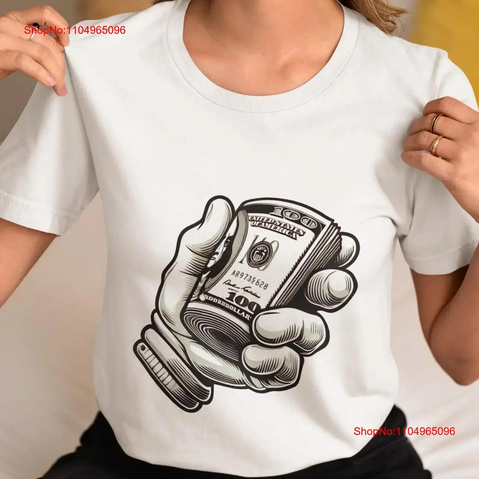 

Bold Money Stack Hand T Shirt Unique Dollar Cash Hustle Novelty Design Business Entrepreneur Motivation Hip Streetwear Top