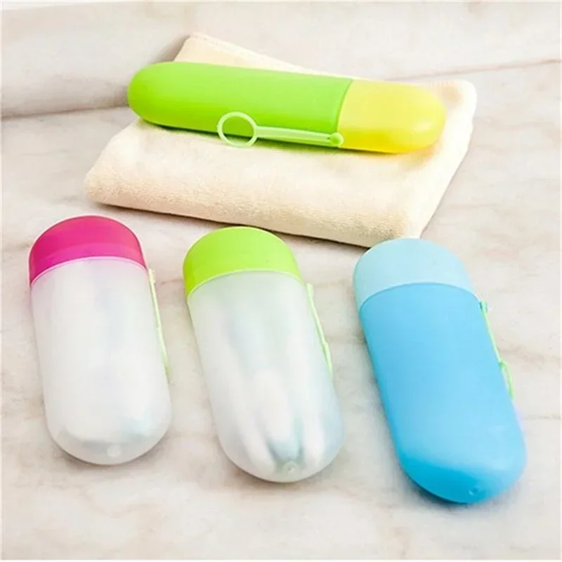 1/3/5pcs Portable Travel Toothpaste Toothbrush Holder Hat Box Household Storager Bathroom Accessories(Random Color)