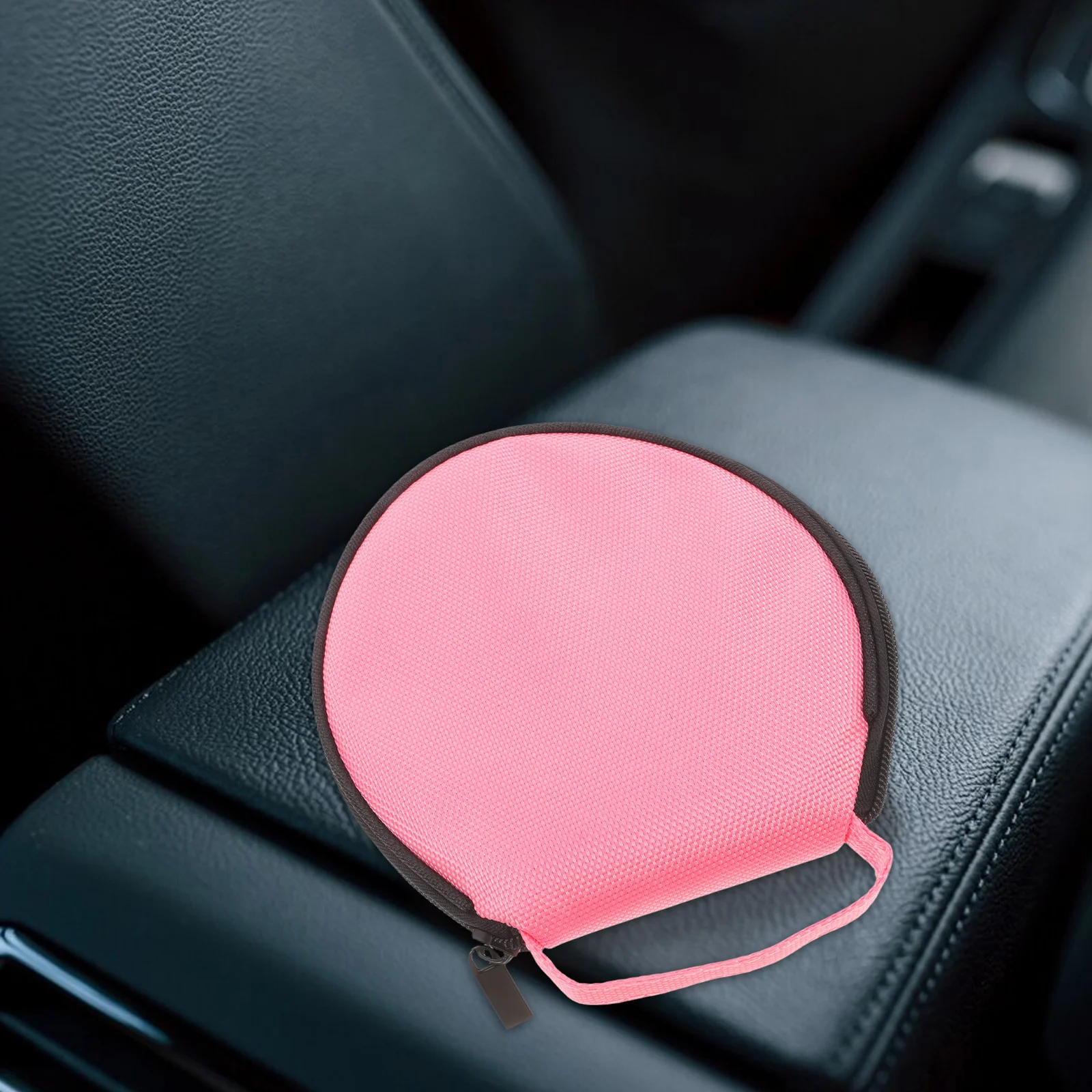 

Portable Cd Organizer Oxford Cloth Large Capacity Car Cd Storage Case Round Design for Home and Travel Use Pink