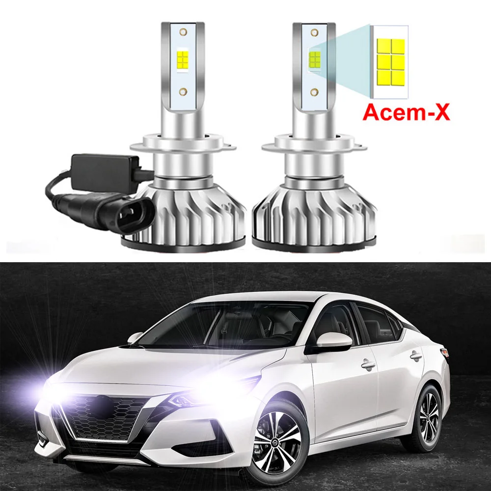 

2Pcs Car LED Headlight Bulbs For Nissan Sentra 2021 2022 2023 2024 High LOW Beam with ACEM-X Chips