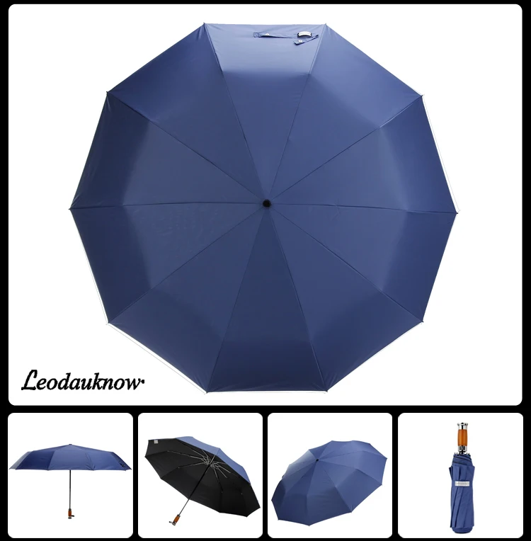 Guarda-chuva de dupla camada para homens e mulheres, automático, à prova de vento, grande, ao ar livre, marca genuína, qualidade, 3 dobras, 125cm