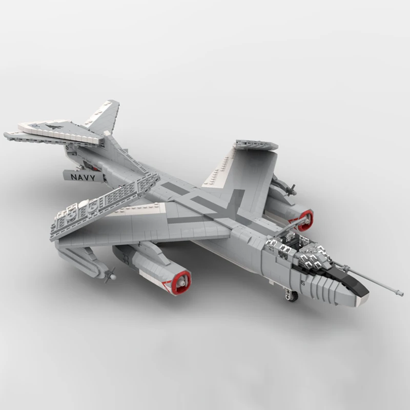 WW2 군사 기술 무기 전투기 EA-3B 하늘 전사 제트 구동 폭격기 빌딩 블록 전략 비행기 모델 벽돌 장난감