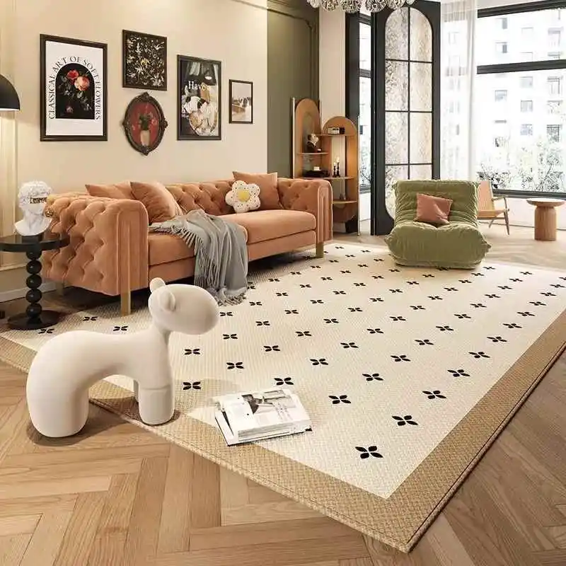 

Elegant Crystal Velvet Carpet for Living Room Sofa And Coffee Table Anti Slip Easy to Maintain Luxury Home Decor Customizable