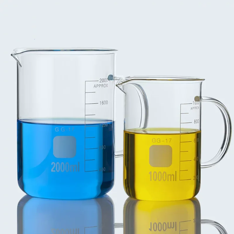 1PCS Glass Beaker with Handle 50-1000ml Borosilicate Glass Graduated Beaker Scale