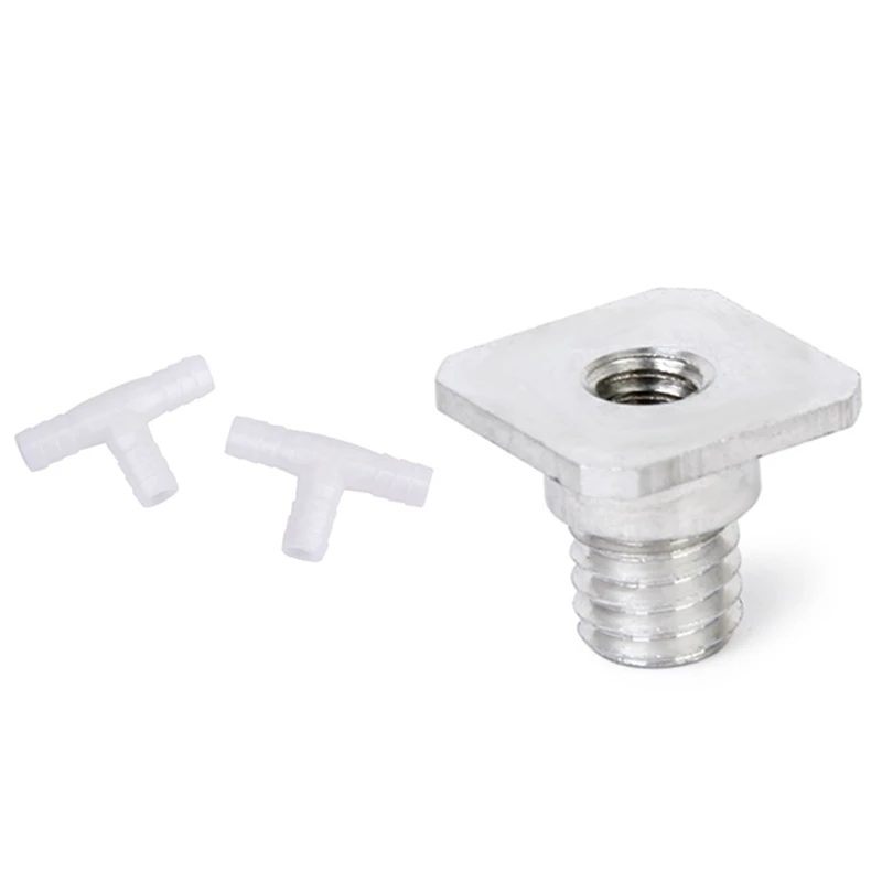 2 Pcs 12Mm Equal Tee Connector Barbed Pipe Fitting & 1 Pcs 1/4 Inch To 3/8 Inch Female To Male Convert Screw Adapter