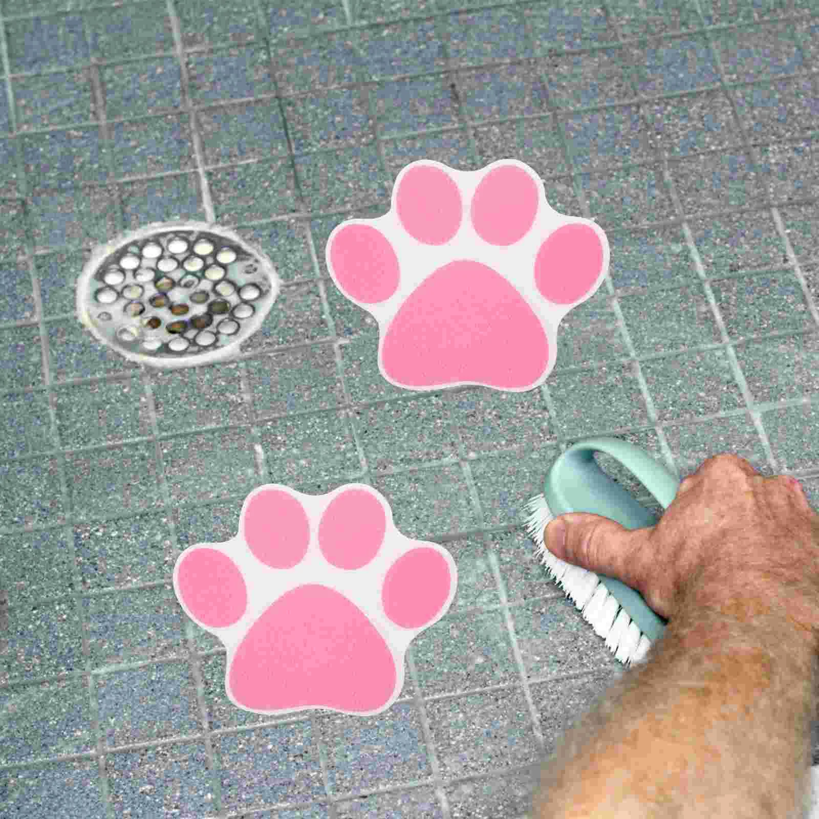 10 Pcs Footprint Anti-slip Stickers Floor Safety Shower Grip Mat Swimming Pool Non Grips Peva Bath