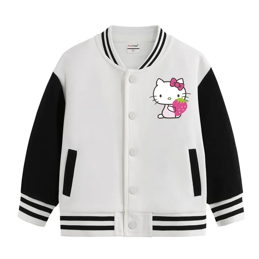 Sanrio hello kitty jaket katun anak-anak musim semi/musim gugur mantel anak perempuan baru pakaian atasan kasual kardigan gaya kuliah