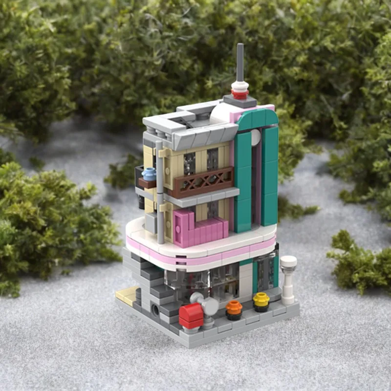 

364 шт. мини модульный центр города Diner классический американский ретро стиль Moc DIY образовательная модель строительные блоки ностальгическая тематическая игрушка