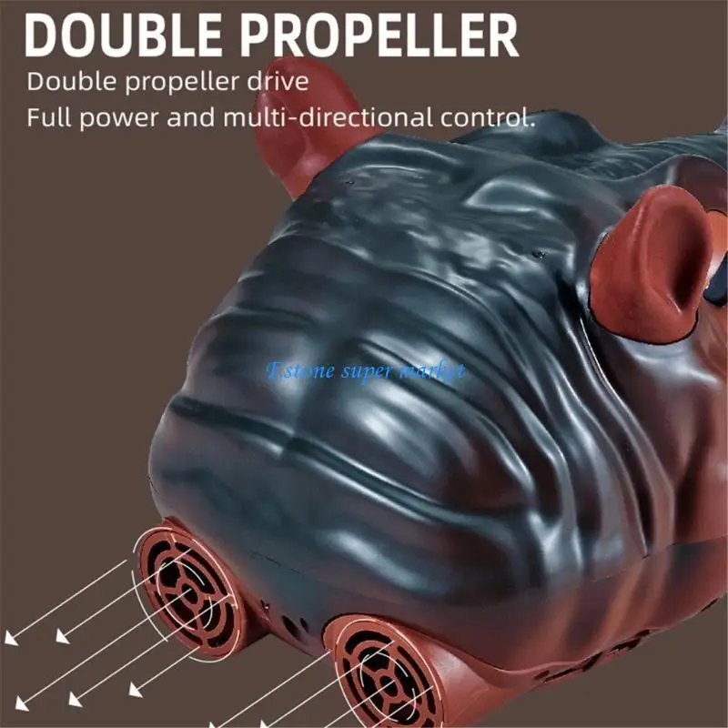 Jouet hippopotame télécommandé 090B, jouet étanche pour piscine natation, Animal