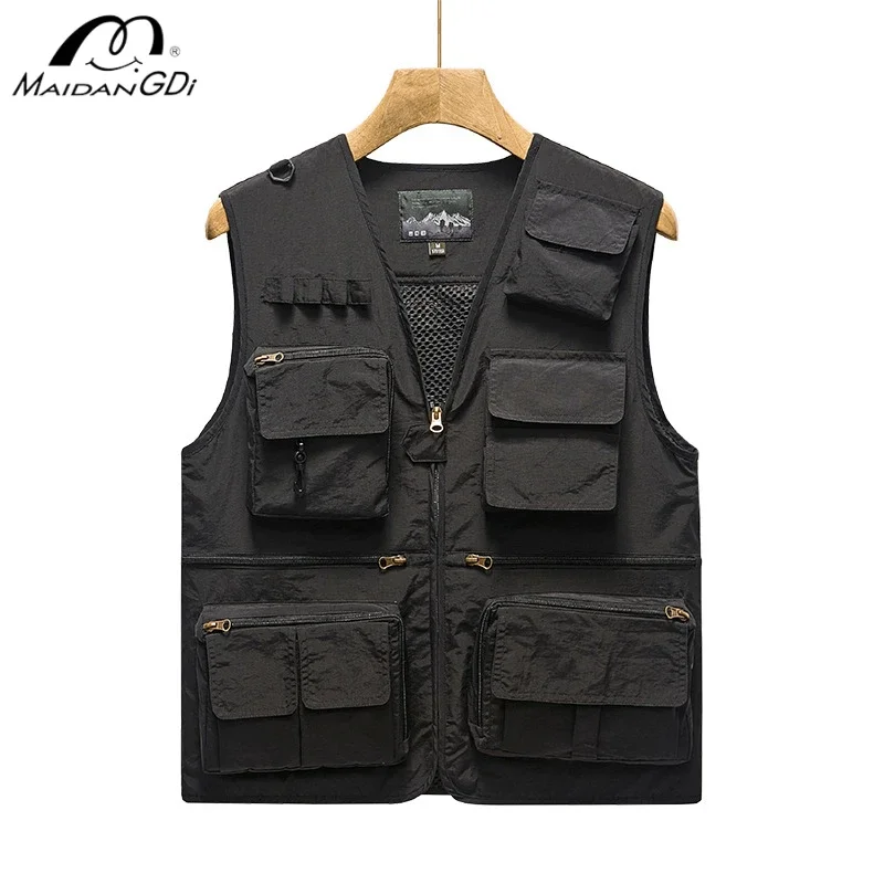 

MAIDANGDI Leisure vest waterproof and quick drying outdoor travel photography with multiple pockets vest shoulder