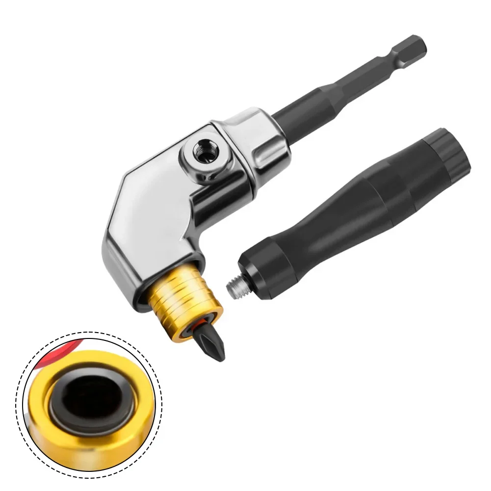 Rotatable 90 Degree Right Angle Drill Adapter For Confined Areas Suitable For Electric Drills And Nut Drivers Easy Operation