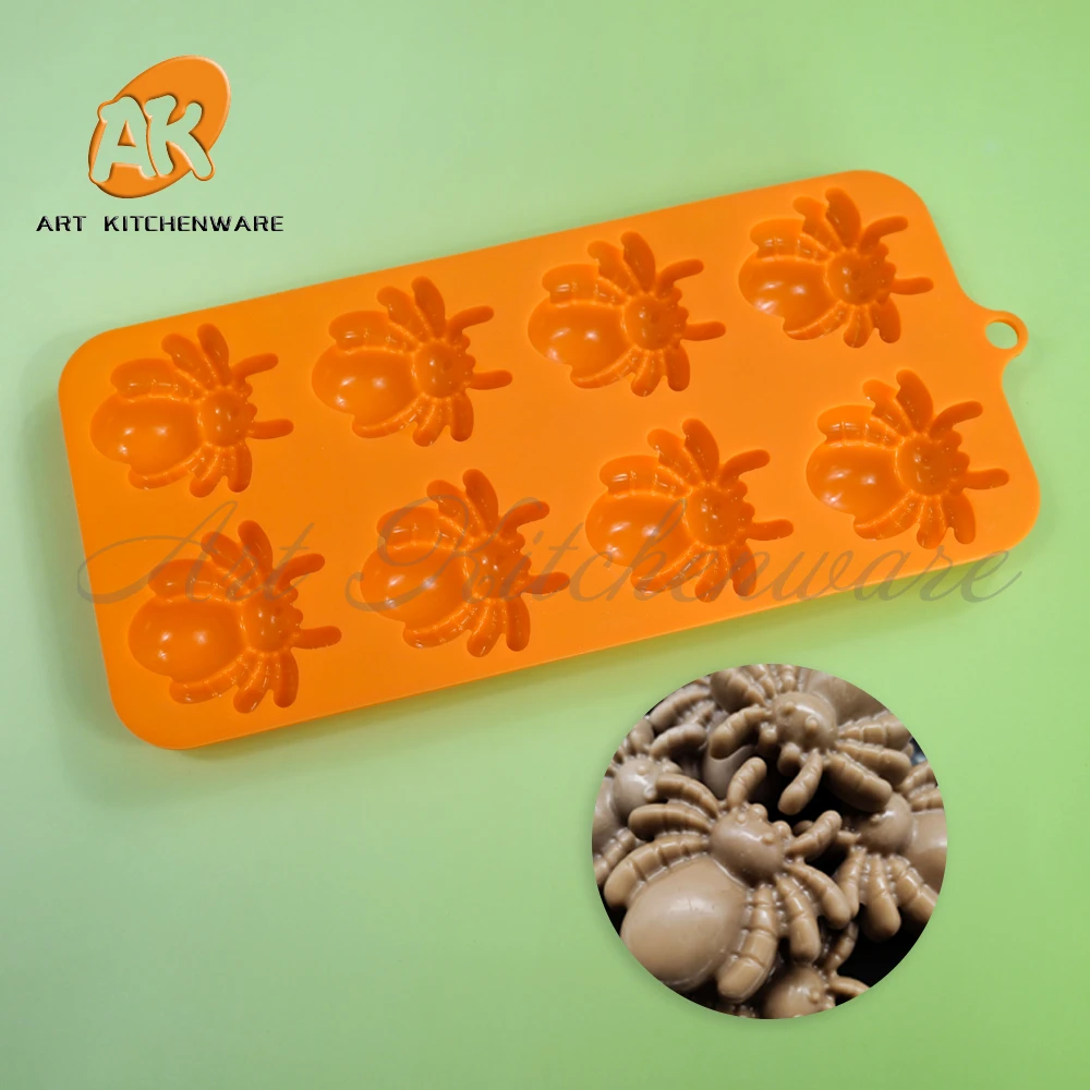 

3D Spider Design Chocolate Silicone Mold DIY Halloween Candy Fondant Mould Handmade Ice Cube Model Cake Decorating Tool Bakeware