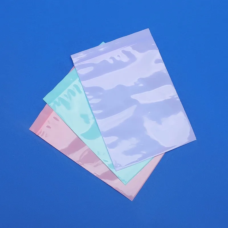 TETP Pink/Purple/Green Ziplock Bags Dustproof Sealed Gift Handmade Jewelry Packaging Decoration Transparent Pouches Thicken PE