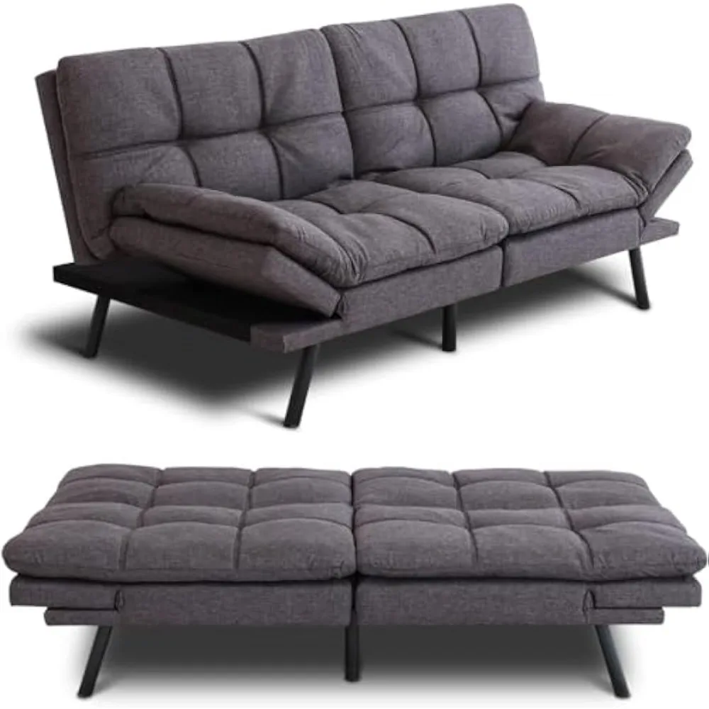 

Bed Convertible Memory Foam Futon,Modern Sofa Sleeper Couch for Living Room,Love seat for Compact Space Apartme