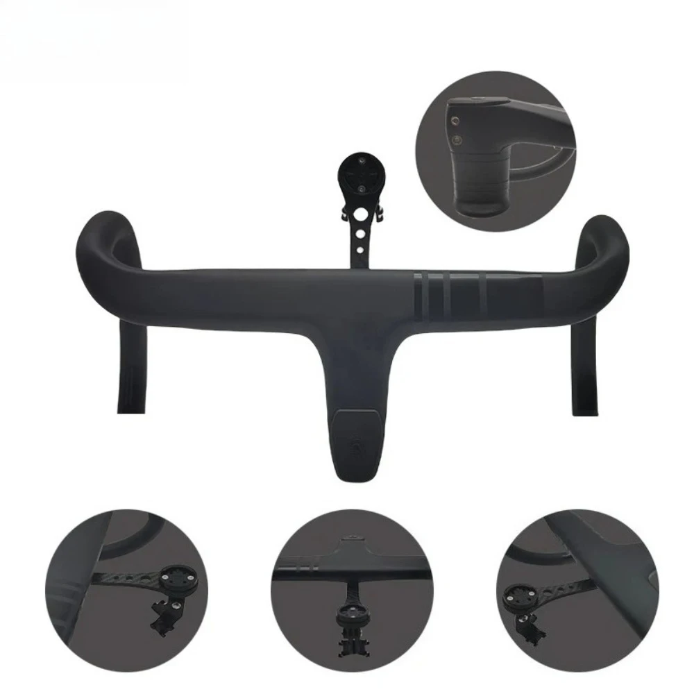 

Road Bike Internal Cable Integrated Bike Handlebar, Full Carbon Fiber Bike Cockpit with Gaskets,Fork Diameter 28.6mm