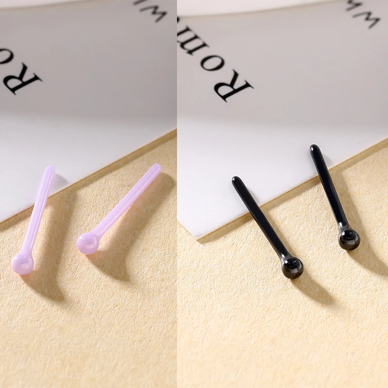 

Multi-colored Ceramics Stud Earrings For Women Simple Ear Bone Studs Girl Fashion Anti-allergy Earring Party Jewelry Lot 2mmBall