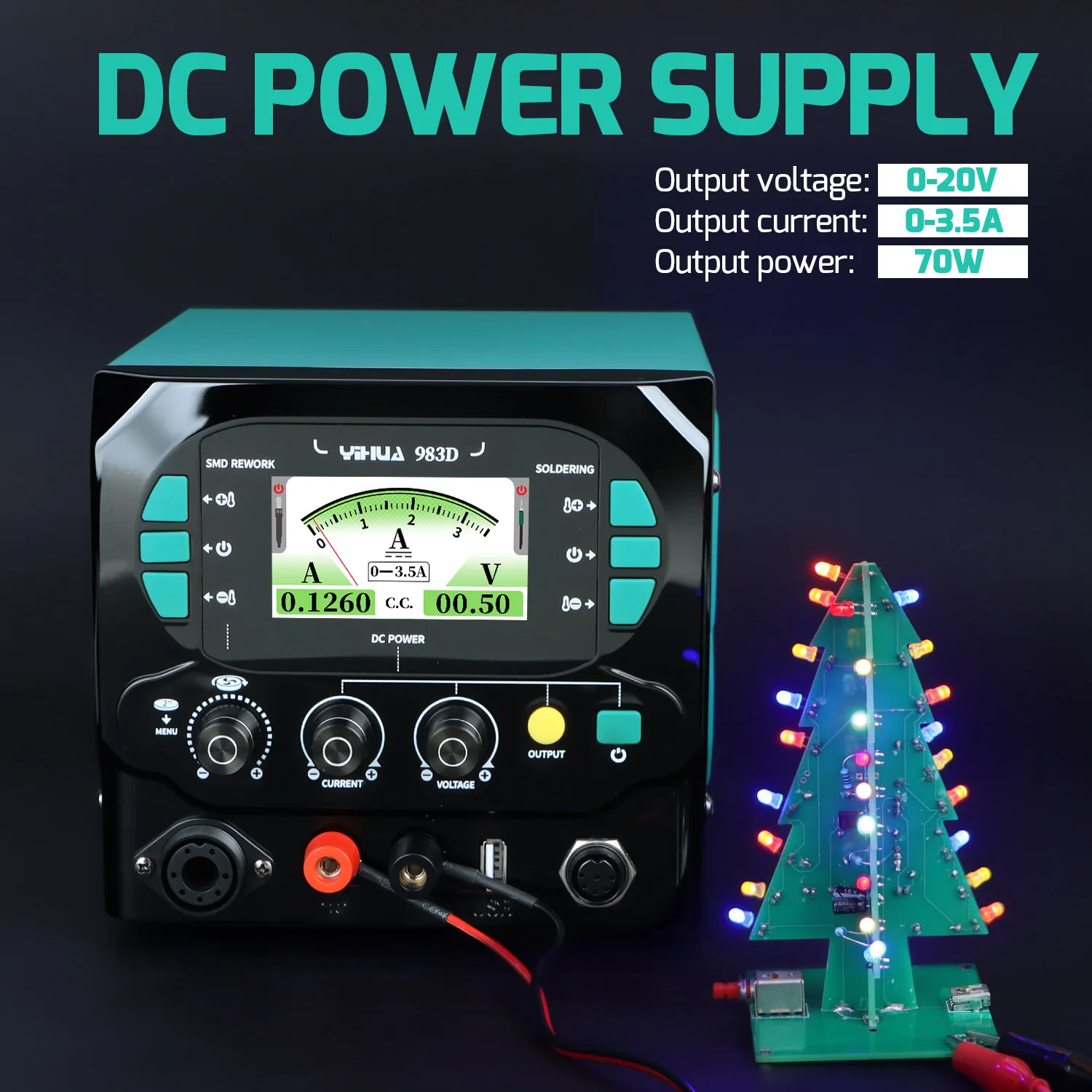 

1300W Desoldering Station 3-IN-1 Heat Gun 210 245 Soldering Iron DC Power Supply Welding Repair Equipment YIHUA 983D