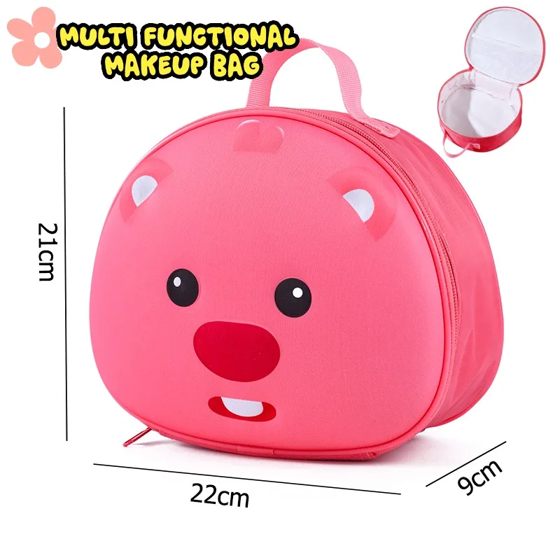 Cute Japanese Style Cartoon Loopy Beaver Makeup Bag Large Capacity Cosmetic Storage Bag Waterproof Wash Bag for Girls