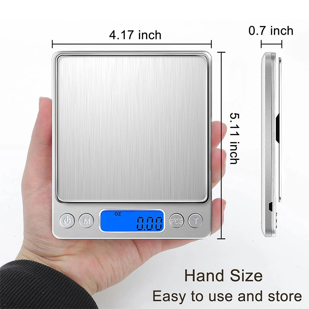 3000g Digital Kitchen Food Scale 0.1g Accuracy Small Gram Weight Scale For Cooking Baking and Jewelry with LCD Display