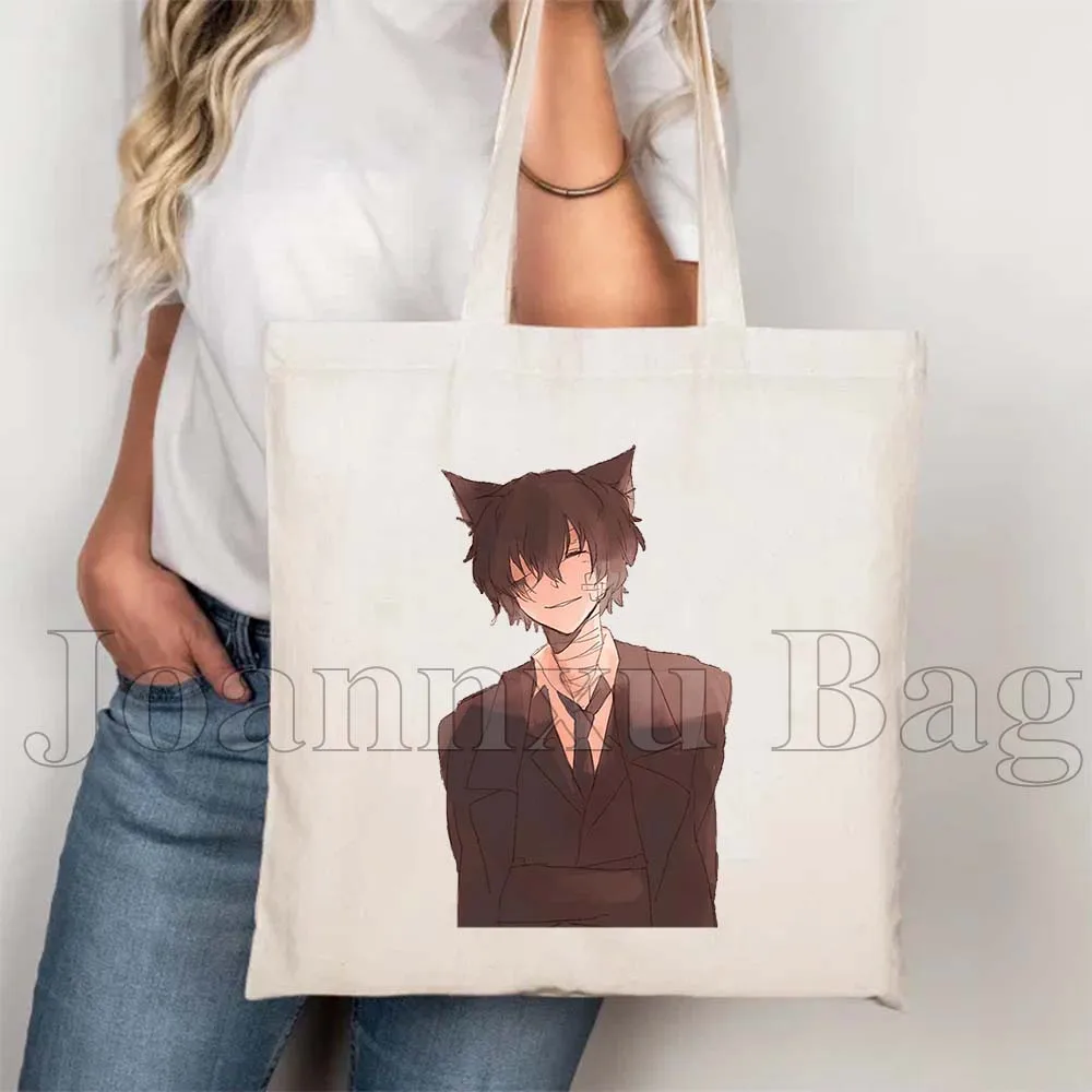 Cute Manga Bungou Stray Dogs Kenji Naomi Ranpo Dazai Chuuya Bunny Himiko Fukuzawa Anime Gifts Canvas Totes Bag Shopper Handbags