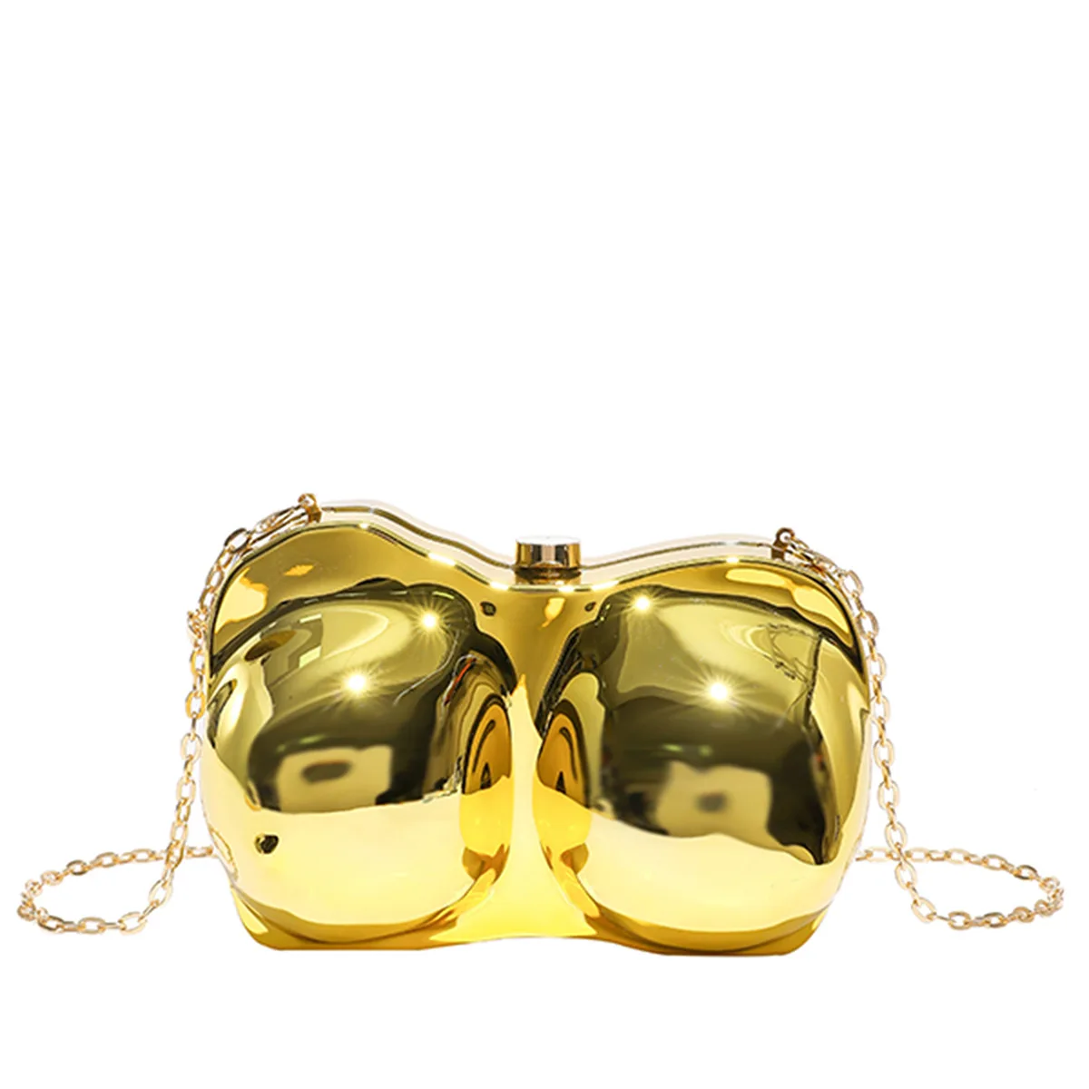 

Evening clutch bag, acrylic shell-shaped, solid color, metallic electroplated, crossbody women's clutch bag