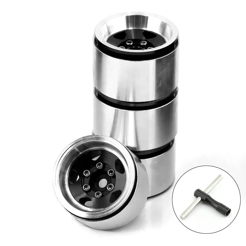 1.0" Beadlock Wheel Rim Deep Dish Stamped Steel Hub for 1/18 1/24 RC Crawler Car Axial SCX24 AX24 TRX4M TRX4-M Upgrade Parts