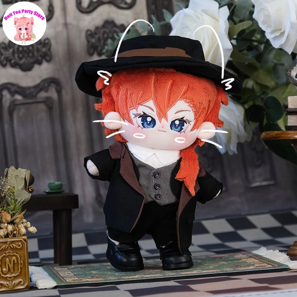 Guapo niño Nakahara Chuuya muñeca de algodón cuerpo figuras Plushies Anime atributo vestir juguetes de peluche regalo de cumpleaños 20cm