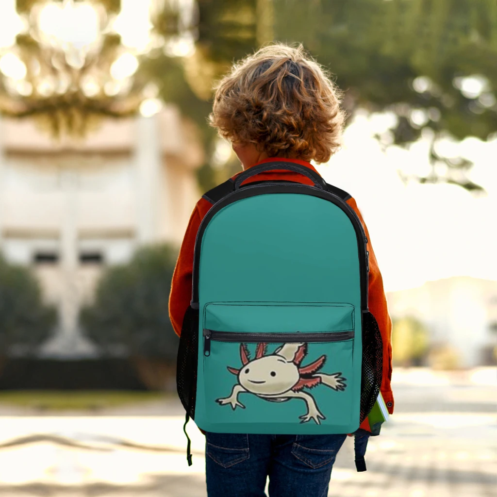 Axolotl-Sac à Dos Étanche de Grande Capacité pour Fille, Cartable d'École pour Ordinateur Portable, 17 Pouces, Nouvelle Collection ﻿ ﻿