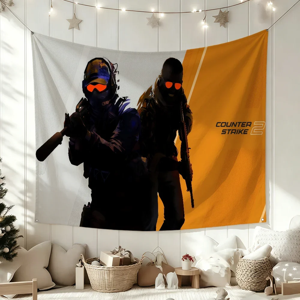 Game C-Counter Strike 2 CS2 Flag Polyester Banner Flags For Party Club Outdoor Interior Wall Paper Decoration Banner Fans Gift