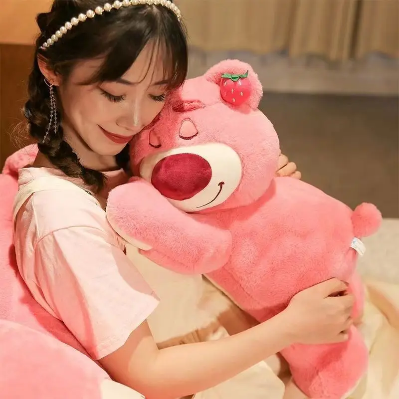 Disney Plush Toys Big Size Lotso Stuffed Animal Doll Fluffy Pink Huggin Bear Plush Doll Pillow Room Decor Children Birthday Gift