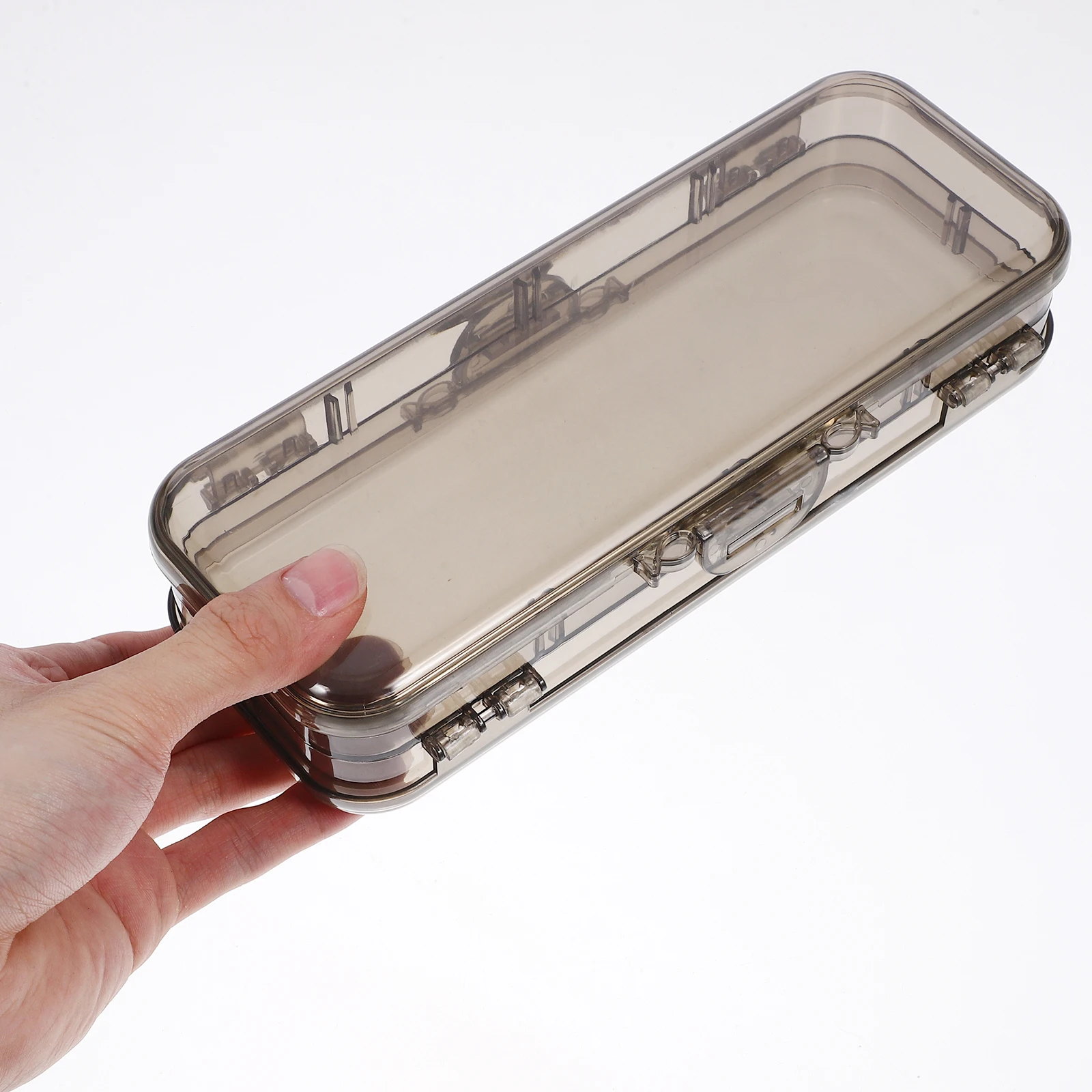 Pencil Box Stationery Desk Holder Simple Small Plastic Case Boxes Black Large Capacity Organized Student