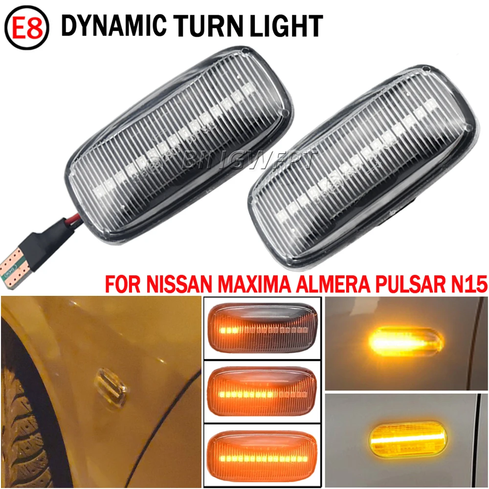 2x Flowing LED Side Marker Dynamic Turn Signal Light Lamp For