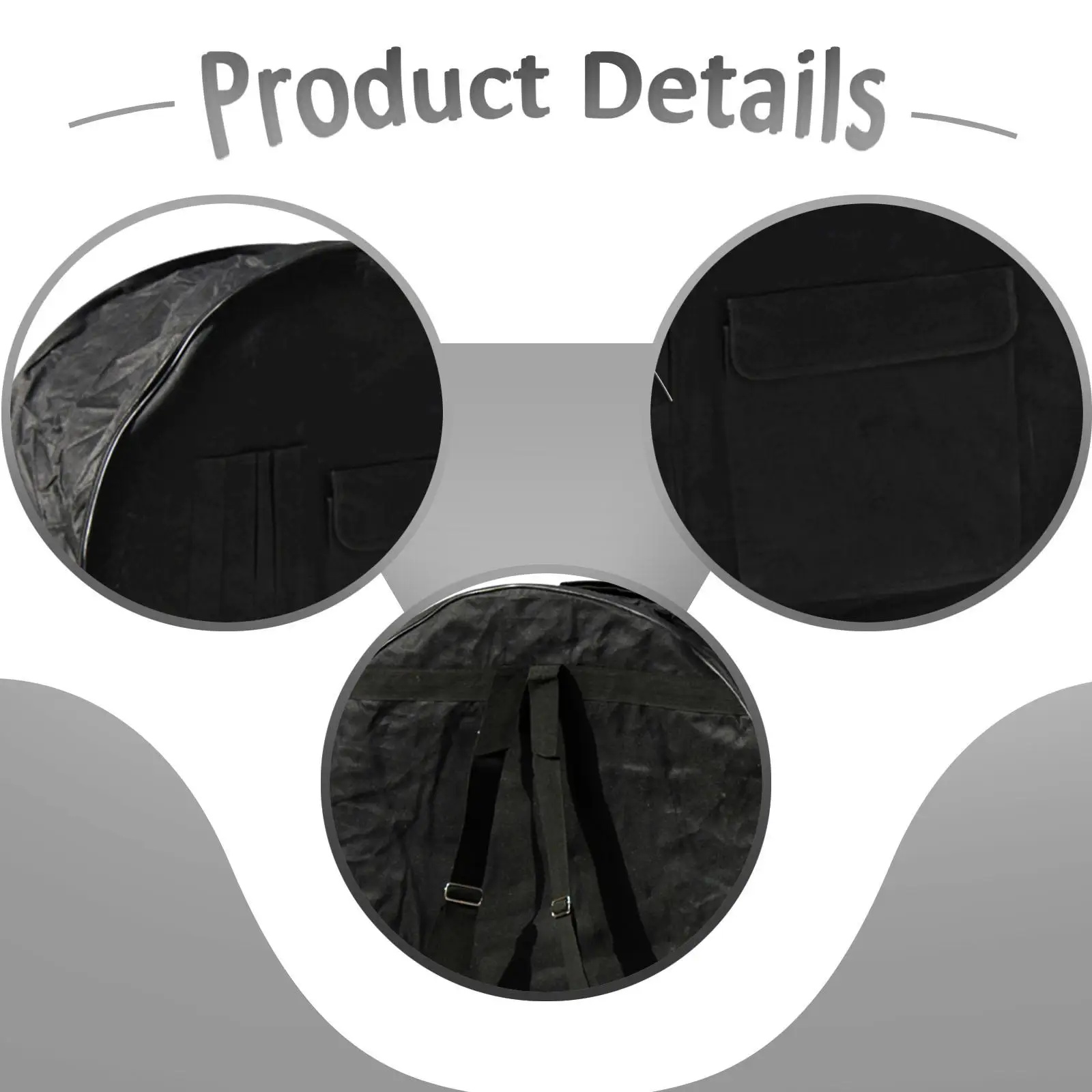 Large Drum Case Dustproof Snare Drum Bag Oxford Cloth Percussion Accessory with Strap for Transport
