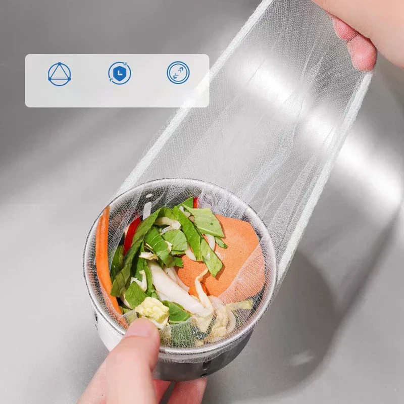

100Pcs/Pack Disposable Sink Filter Kitchen Sewer Net Garbage Filter Bag Sink Strainer Bathroom Drain Hair Anti-blocking Net