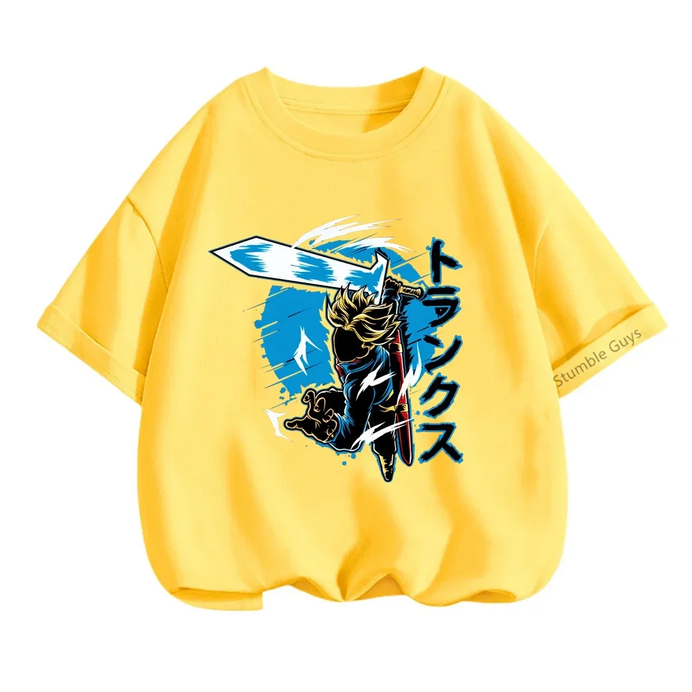 Dragon Ball Tshirt Kids New Kawaii 2024 Funny Summer Cartoon Teen T-shirt For Boys Girls Clothing Unisex Children Short Sleeves