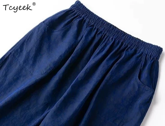 

Tcyeek 100% Natural Silk Pants for Woman Clothes Spring Summer Trousers Vintage Harem Pants Women Reversible Pantalones Mujer