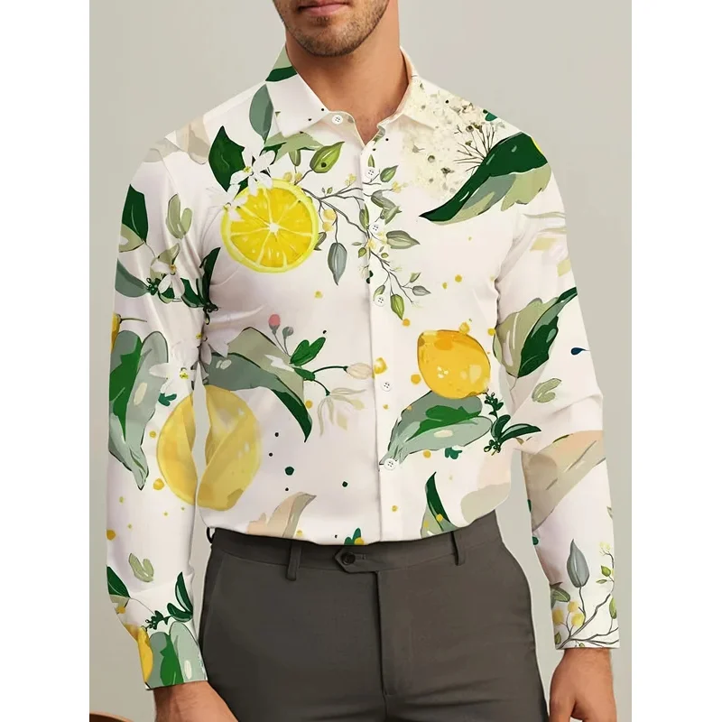 

Мужская рубашка весна и осень новая рубашка с длинными рукавами и лацканами элементы модного дизайна