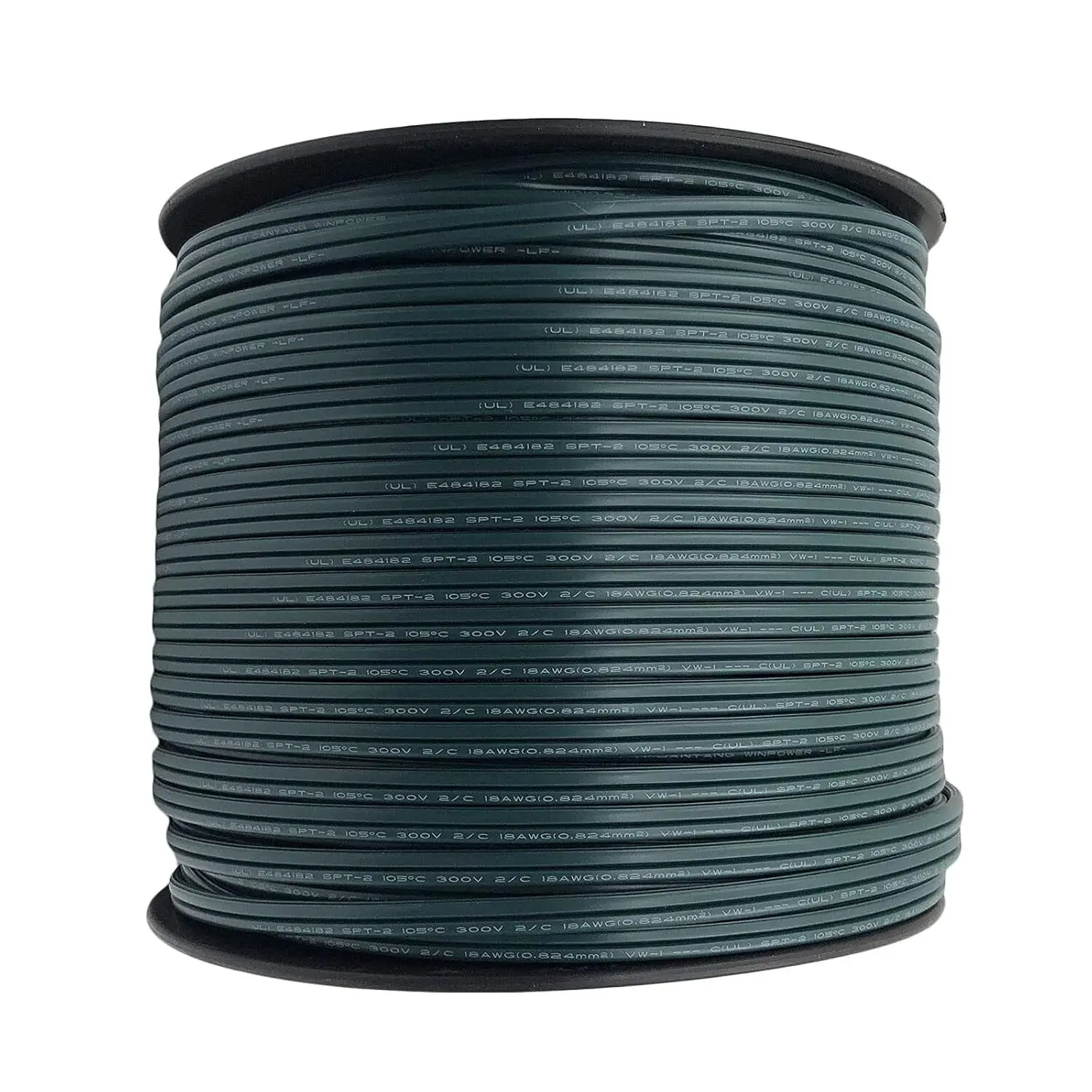 UL List 18/2 Electrical Wire,for Light and Lamp Extension Cable (1000ft-SPT2-18AWG, Green)