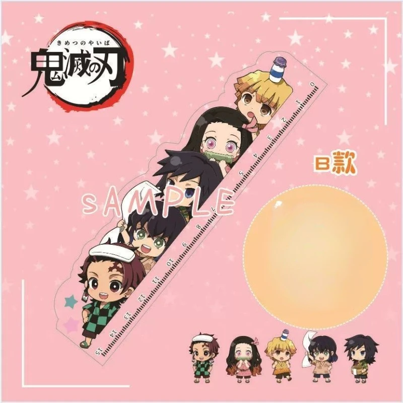 New Demon Slayer Tokitou Muichirou Tanjiro Kamado Tsuyuri Kanao Ruler Anime Peripherals Cute Cartoon Stationery Kawaii Gifts