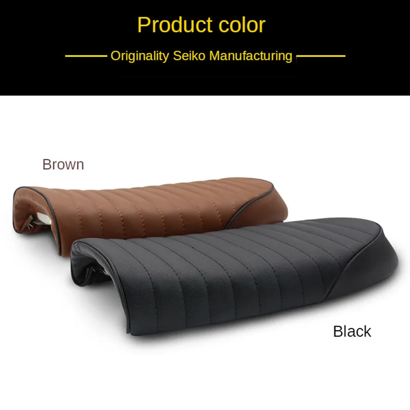 Retro Modified Seat Cushion For Honda CG125 Motorcycle Seat Cafe Seat Bag Buckle Leatherette Flat Brat Vintage Saddle