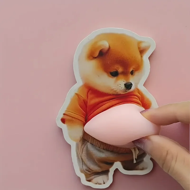 2 pegatinas 3D Shiba Inu: lindas pegatinas naranjas Shiba Inu para ropa, lindo Shiba Inu regordete 3D (diseño), autoadhesivo de silicona