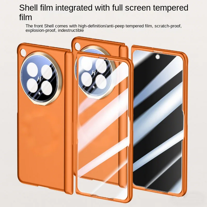 

Luxury Privacy HD Tempered Glass Film Screen Magnetic Case for OPPO Find N6 Central Axis Hinge and Camera Protect Stand Coque