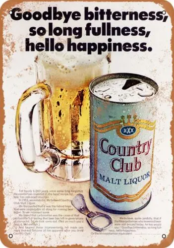 Metal Sign - 1966 Country Club Malt Liquor - Vintage Look Reproduction 2