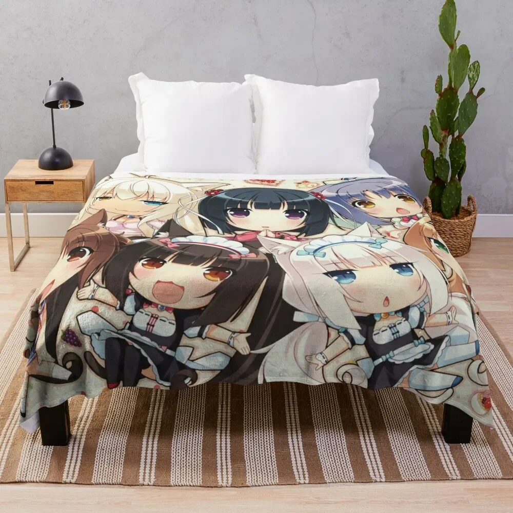 

Nekopara 2 Throw Blanket funny gift Plaid Sofa Quilt Blankets
