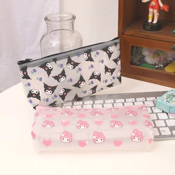 MINISO Sanrio piórnik Kuromi moja melodia Cartoon wodoodporny organizator na przybory do makijażu Case kosmetyczki przezroczysty matowy piórnik