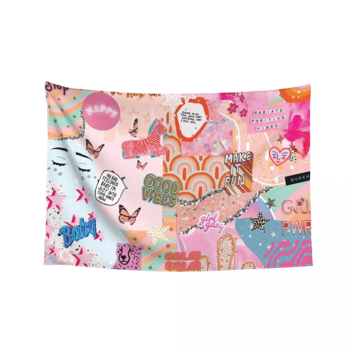 

Pink and Blue Girl Power Collage Tapestry House Decoration Anime Decor Decoration Pictures Room Wall Tapestry