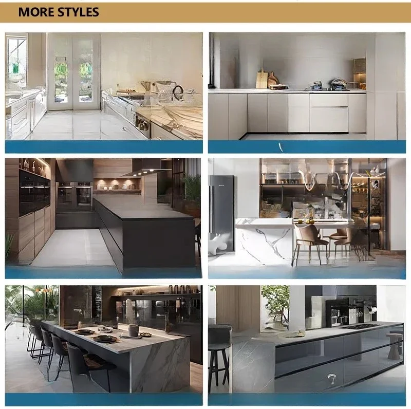Durable Kitchen Cabinets Modern Wooden Kitchen Cabinets Black Lacquer Kitchen Cabinets with Countertops
