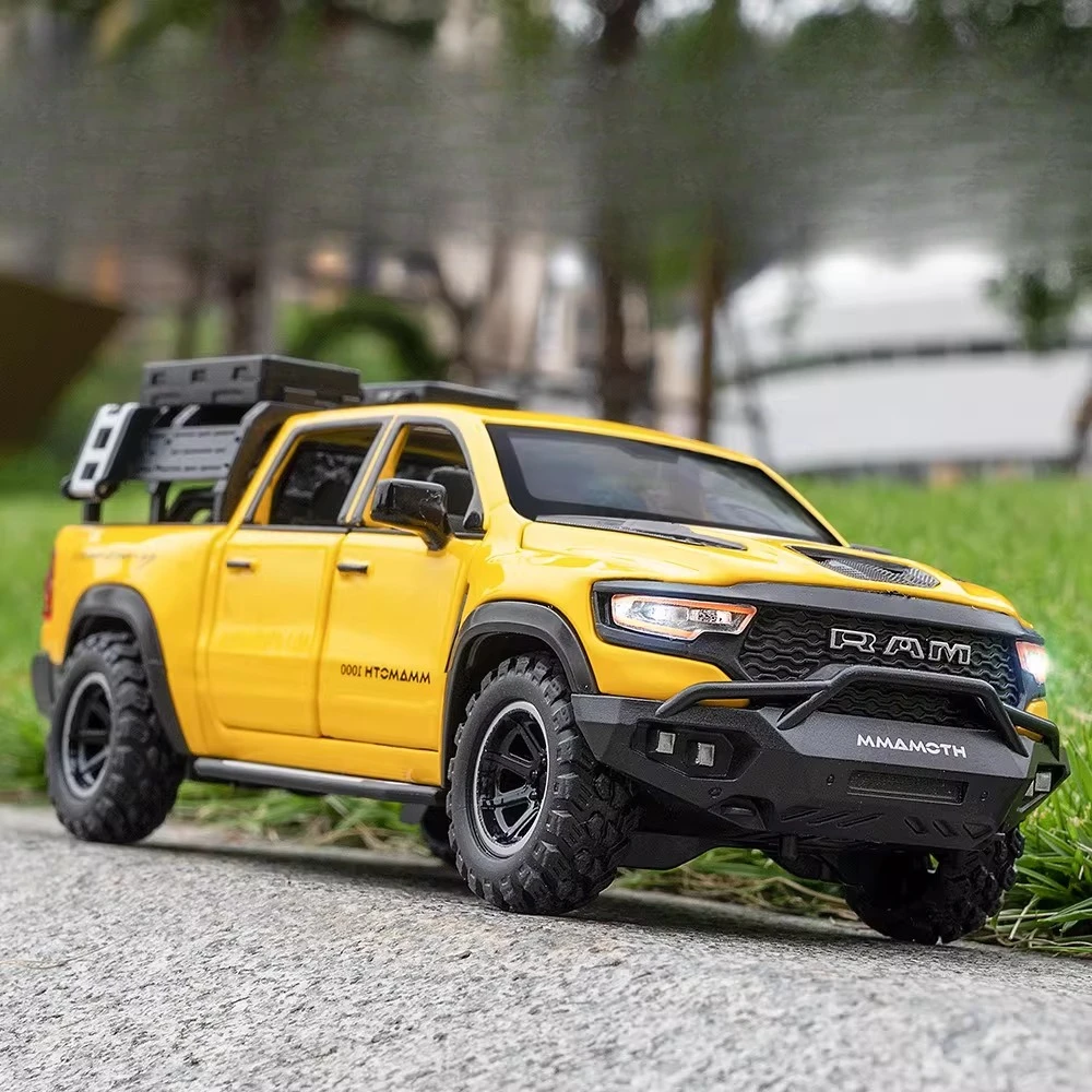 

1/32 Alloy Car Model Pull Back Sound and Light Toy Off-Road Vehicle Tyrannosaurus Rex Dodge Mammoth Pickup Great Wall Cannon
